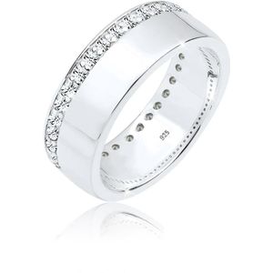 Elli Dames Ring 925 zilver Bandring steentje