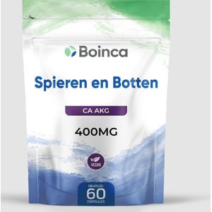 Boinca CA- AKG *Spieren en Botten* Calcium Alpha Ketoglutaraat - spieropbouw - uithoudingsvermogen - 400mg - maanddosering - vitaal ouder - healthy aging
