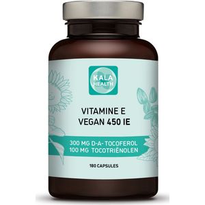 Vitamine E - 180 Strong Formule 450IE/100mg Capsules - Beschermt onder andere tegen celschade - Kala Health