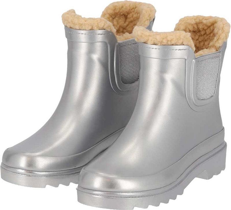 Chelsea - Regenlaarzen - Silver Metallic - Rubber - Fake Fur Voering