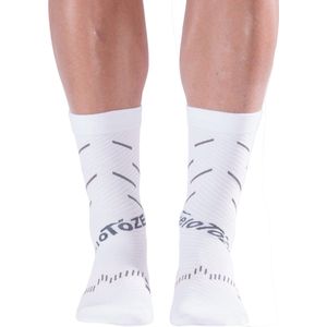 Velotoze wielren sokken | active compression | wit/grijs | S/M