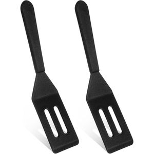 2 Stuks Silicone Spatulas - Roestvrijstalen, Rubberen en Plastic Keukengerei Set voor Koken en Bakken, Zwart