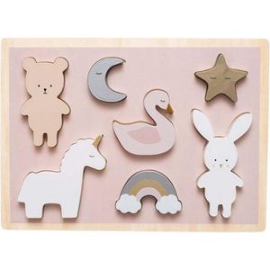 Jabadabado - Houten puzzel Teddy & Bunny (7 stukjes)