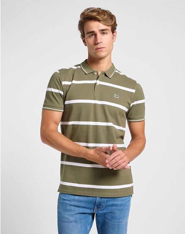 Lee Pique Korte Mouw Poloshirt Groen L Man