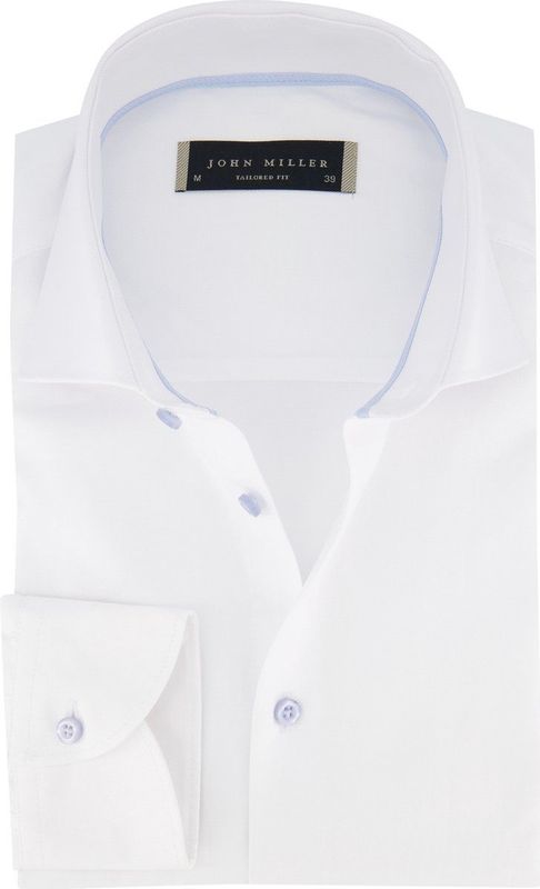 John Miller - Overhemd - Wit - Katoen - Normale Fit