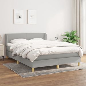 The Living Store Boxspringbed - Luxe Pocketvering - 140 x 190 cm - Lichtgrijs