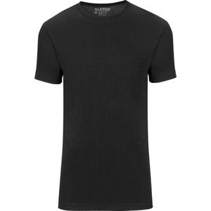 Slater 7520 - BASIC FIT 2-pack T-shirt ronde hals korte mouw zwart S 100% katoen