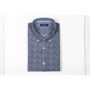Pre End heren overhemd - heren blouse - lange mouw - 100505 - Stafford - blauwe print - maat L