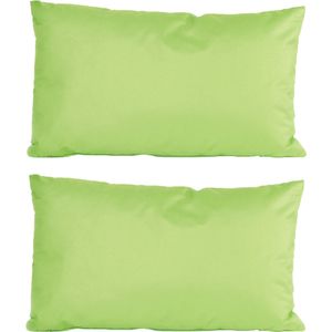 8x Bank/sier kussens voor binnen en buiten in de kleur groen 30 x 50 cm - Tuin/huis kussens