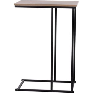 H&S Collection Bijzettafel/banktafel - 1x - zwart/bruin - 40 x 26 x 58 cm