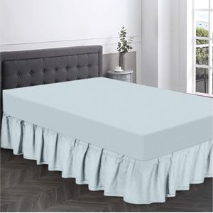 Kwaliteit Base Valance Sheets King Size Plain Bed Rok & Wraps Luxe Beddengoed - Hemelsblauw - Machine Wasbaar