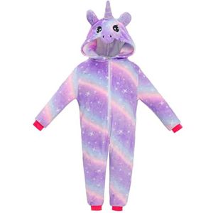Meisjespyjama Eenhoorn Kostuum 2-10 jaar Fleece Flanel Met Capuchon