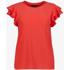 TwoDay dames top met ruches koraal roze - Maat S