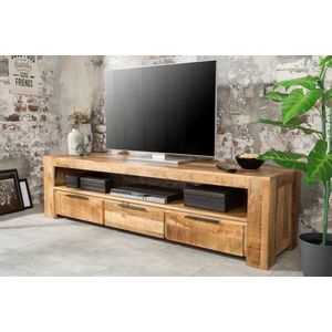 Massief tv-meubel IRON CRAFT 170cm mangohouten lowboard 3 lades - 38929