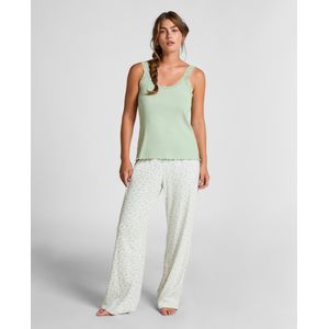 Hunkemöller Rib Jersey Singlet met Kant Groen XS