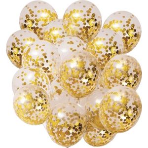 Gouden Glitter Ballonnen - Gender Reveal Versiering - Gender Reveal Ballonnen Pakket - Babyshower Ballonnen - Ballonnen Decoratie Feestpakket - Zwangerschapsaankondiging - 10 Ballonnen