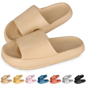 Slippers Heren Dames - Ergonomisch Ontwerp Voor Wolkencomfort - EVA Badslippers Unisex - Antislip Zool Voor Binnen En Buiten - 1 Paar - Voor Badkamer Strand En Tuin - Khaki