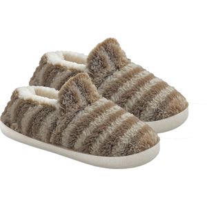 Latona Blanket® Sloffen dames - Pantoffels dames - Teddy mid - Bruin - Maat 37/38