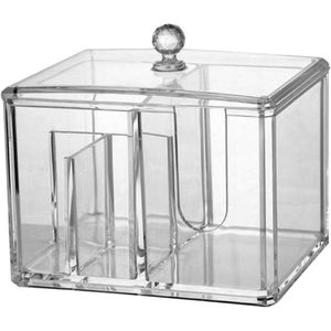 houder met deksel wattenschijfjes organisator doorzichtige bak met deksel auto wattenstaafjes houder voor wattenstaafje bureaublad Opslagruimte container wit