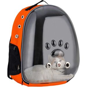 The Astronaut spacecapsule by Worldstar Products - Oranje - 42x32x24cm - Huisdieren accessoires, benodigdheden - draagtassen - Transparant - katten - honden