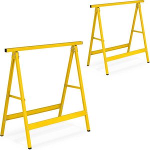 schraag set van 2 - inklapbaar - 100 kg - 74 x 78 x 40 cm - doe-het-zelven - geel