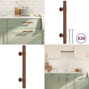 vidaXL Handvatten 20 st 96 mm roestvrij staal bronskleurig - Handvat - Handvatten - Handgreep Voor Kast - Handgreep