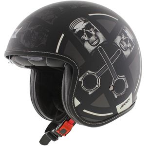 Axxis Jethelm Hornet S SV Skulls mat zwart M - Stoere chopper helm voor motor en brommer