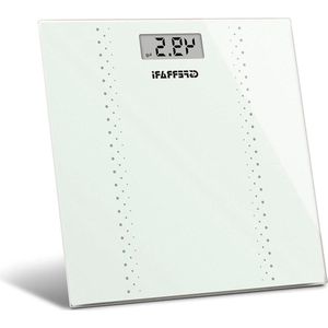 Digitale personenweegschaal 100 g-150 kg gehard glas wit met BMI-functionaliteit