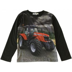S&c Trekker / tractor shirt - Case - Lange mouw - Zwart - H259 - Maat 122/128