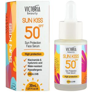 Zonnebrand gezicht creme-serum met SPF50 - verheldert de tint - niacinamide - hyaluronzuur 30ml