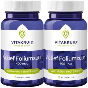 2x Vitakruid Foliumzuur 400 Mcg 90 tabletten