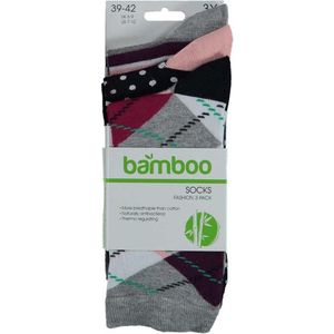 Apollo Sokken Fashion Bamboo Dames Bamboe Argyle 3-pack Mt 39/42