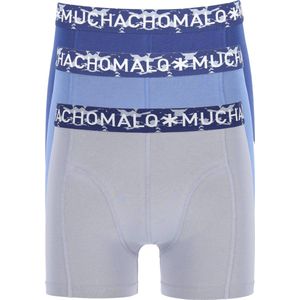 Muchachomalo heren boxershorts (3-pack) - heren boxers normale lengte Solid - donkerblauw - blauw - grijs - Maat: XXL