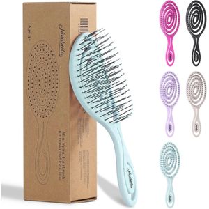 Mini Antiklit Haarborstel voor Kinderen - Spiraalvormige Reisborstel voor Stijl- en Krullend Haar - Ergonomisch en Duurzaam