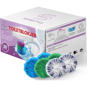 Somstyle Toiletblokjes Inbouwreservoir 30 Stuks - WC Blokjes - Lavendel / Ocean / Lemon