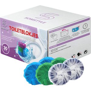 Somstyle Toiletblokjes Inbouwreservoir 30 Stuks - WC Blokjes - Lavendel / Ocean / Lemon