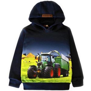 Squared and Cubed - Hoodie - Blauw - Met Tractor Print