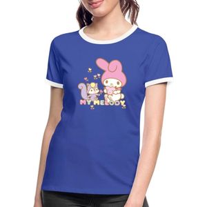 My Melody Plukt Hartbloemen Met Risu Vrouwen Contrast Shirt