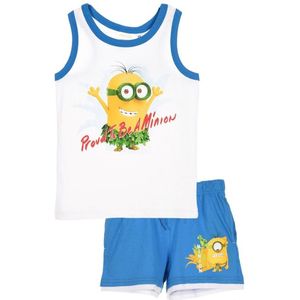 Minions - 2-delige Singlet-set - Model ""Proud To Be A Minion!"" - Blauw & Wit - 104 cm - 4 jaar
