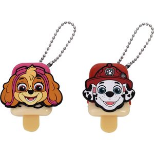 Paw Patrol Kinderen Lipbalsem - Vegan - Set van 2 - Aardbei en Kers Smaak - Inclusief Schattige Hanger