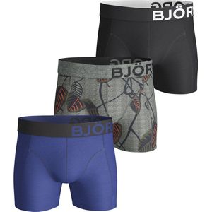 Bjorn Borg Shorts BB Nature - Ondergoed - Heren - 3 Pack - Zwart/Blauw/Grijs/Blauw - Maat XL