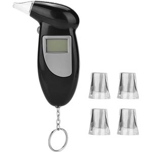 Breathalyser - LCD Display Professionele Alcoholtester - Analyzer Lie Detector - Geen Backlight met 5 Mondstukken