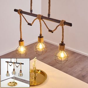 Moderne Metalen Bollen Hanglamp - Loft Zwart en Bruine Plafondlamp - Eetkamer E27 Lichtbron Hanglamp -