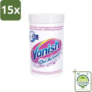 15 x Vanish Oxi Action - Vlekkenverwijderaar Poeder - Zonder Bleek - Witte Was - 1.5 Kg - Grootverpakking - Vlekkenverwijderaar - Waspoeder - Witte Was - Wasmiddel - Vlekken Verwijderen