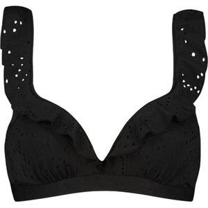 Bikinitop Beachlife Women Solid Black Embroidery Foam Wired