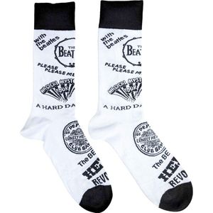 The Beatles - Albums Monochrome Sokken - EU 40-45 - Wit