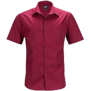 James and Nicholson Herenshort zakelijk overhemd (Wijn)