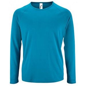 SOLS - Sportief T-Shirt - Aqua - Lange Mouwen - 100% Polyester