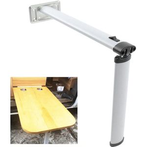 Buylin Tafelpoot - Tafelpoot Verstelbaar - Tafelpoot Inklapbaar - Tafelpoot Camper - RV Tafelpoot - Campertafelsteun - 73cm - Zilver