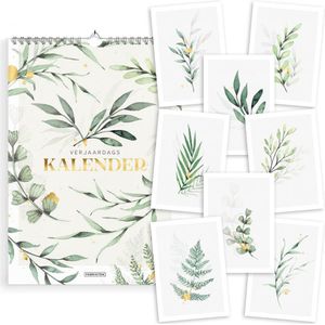 Fabrikten verjaardagskalender + ansichtkaarten Botanisch Goud bundel